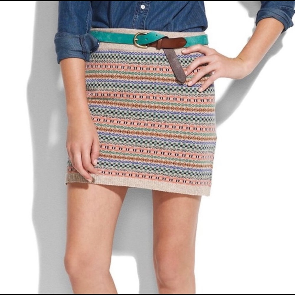 Madewell fair isle knit skirt